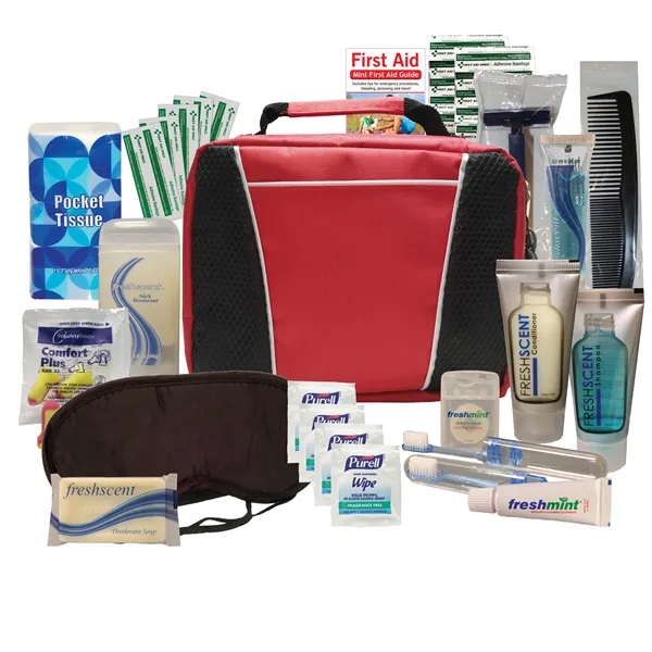 Road trip travel kit with a sleep mask, comb, earplugs, shampoo... from ASI 84514 Safety Made