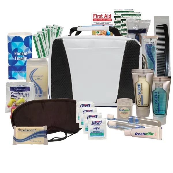 Road trip travel kit with a sleep mask, comb, earplugs, shampoo... from ASI 84514 Safety Made