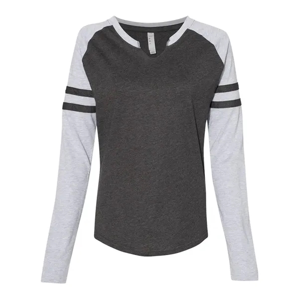 Women's Fine Jersey Mash Up Long Sleeve T-Shirt... from ASI 84358 S&S Activewear