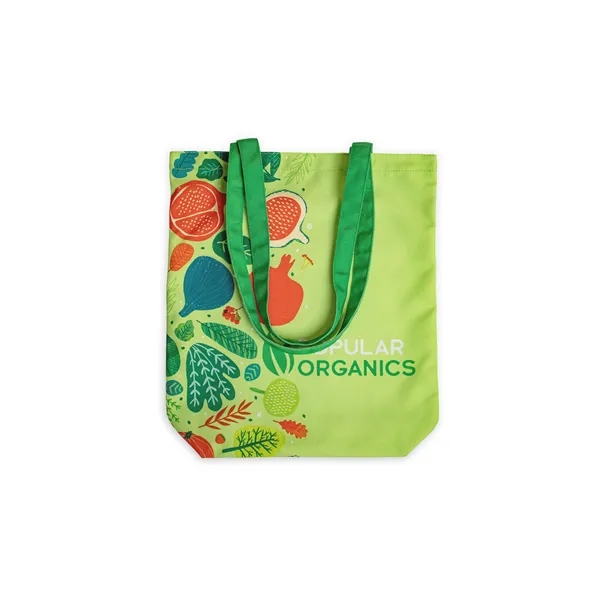 Full color, full bleed 13.4" x 15.75" Recycled Canvas tote... from ASI 45657 Pop! Promos