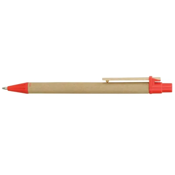 Paper ballpoint pen with plunger action mechanism, plastic tip and plunger... from ASI 67866 Logomark/Valumark