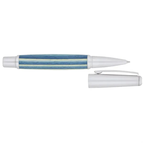 Rollerball pen with cap-off design, exciting barrel design choices, satin finish... from ASI 67866 Logomark/Valumark