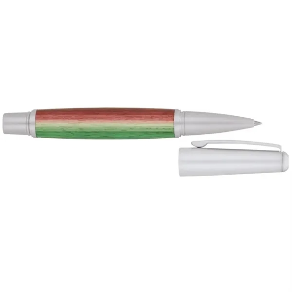 Rollerball pen with cap-off design, exciting barrel design choices, satin finish... from ASI 67866 Logomark/Valumark
