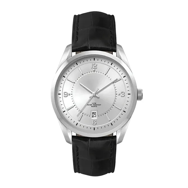 42MM METAL SILVER CASE, 3 HAND MVMT, SILVER DIAL, ...... from ASI 67866 Logomark/Valumark