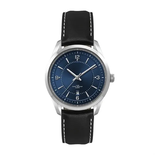 33MM METAL SILVER CASE, 3 HAND MVMT, BLUE DIAL, DT...... from ASI 67866 Logomark/Valumark