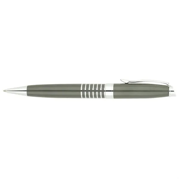 Twist action ballpoint pen with brass cap and barrel with ring... from ASI 67866 Logomark/Valumark
