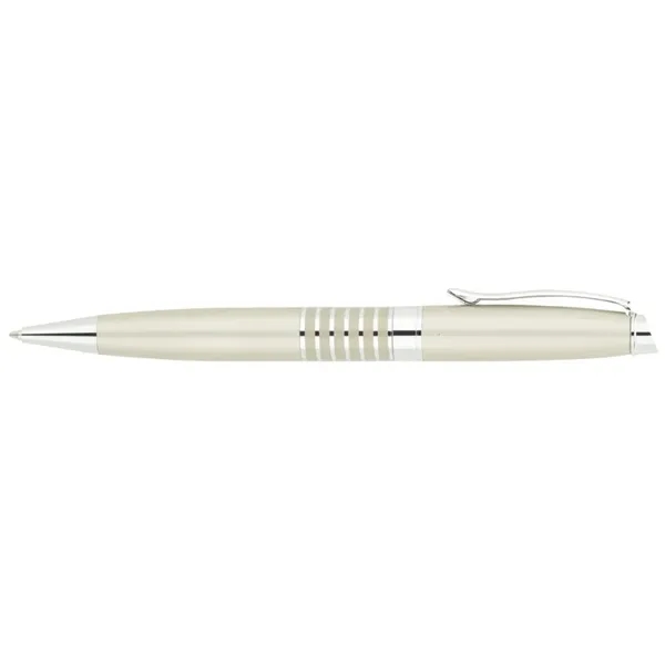 Twist action ballpoint pen with brass cap and barrel with ring... from ASI 67866 Logomark/Valumark