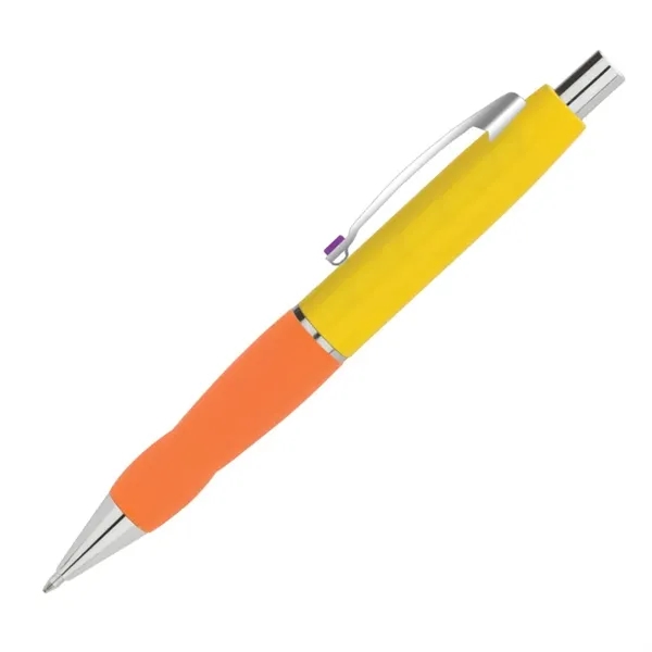 Plunger action ballpoint pen with brass cap, chrome clip and trims,... from ASI 67866 Logomark/Valumark / Valumark™