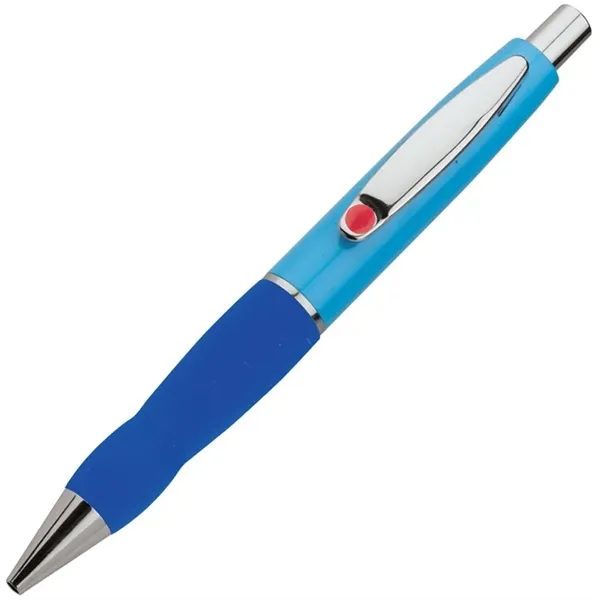 Plunger action ballpoint pen with brass cap, chrome clip and trims,... from ASI 67866 Logomark/Valumark / Valumark™