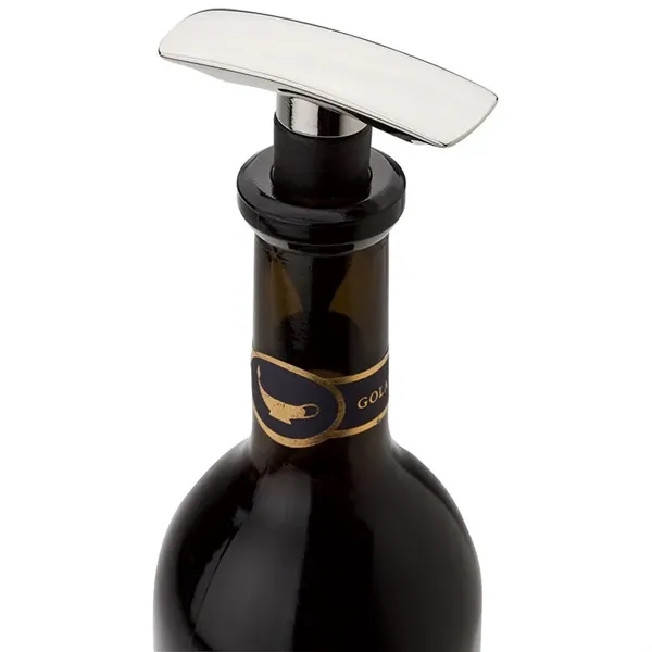 2.5" x 0.94" x 2.75" Basilieo T-shaped metal bottle stopper with... from ASI 67866 Logomark/Valumark