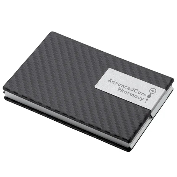 0.5" x 2.5" x 3.81" metal, carbon fiber and leatherette business... from ASI 67866 Logomark/Valumark