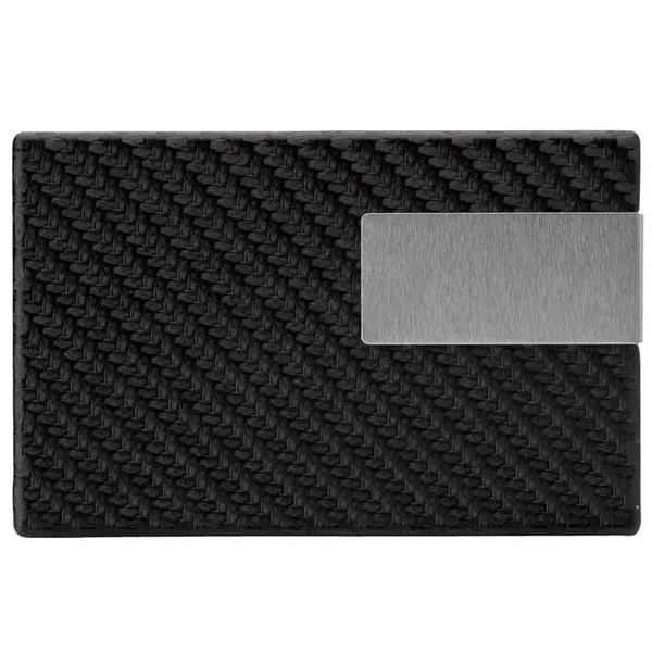0.5" x 2.5" x 3.81" metal, carbon fiber and leatherette business... from ASI 67866 Logomark/Valumark