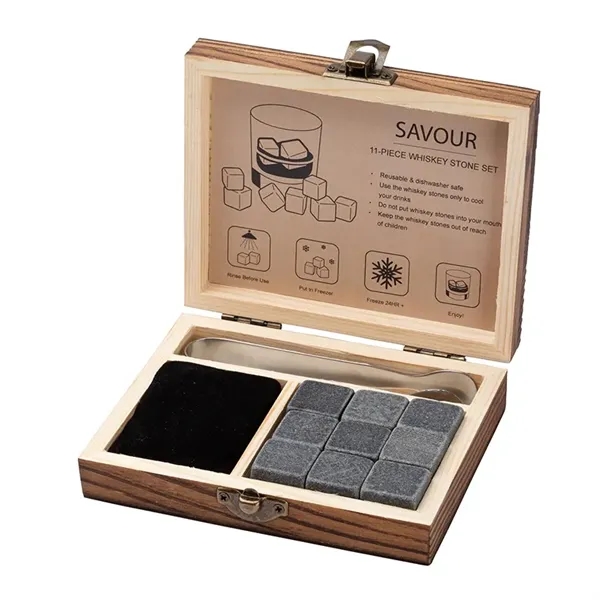 Savour 11-Piece Whiskey Stone Set... from ASI 67866 Logomark/Valumark