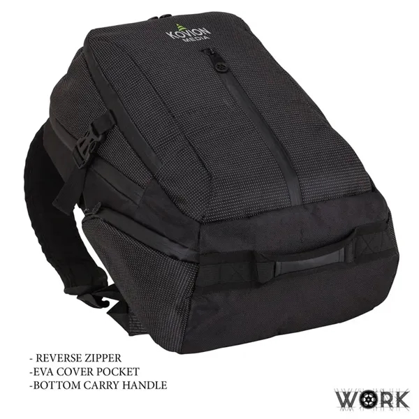 7.25" x 18.5" x 11" Work Pro II laptop backpack with... from ASI 67866 Logomark/Valumark
