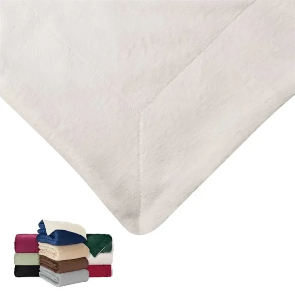 0.19" x 60" x 50" micro mink Sherpa blanket; includes vinyl... from ASI 67866 Logomark/Valumark