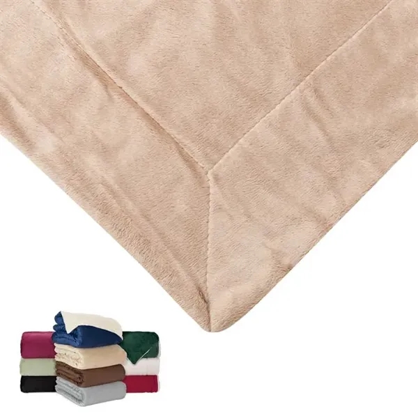0.19" x 60" x 50" micro mink Sherpa blanket; includes vinyl... from ASI 67866 Logomark/Valumark
