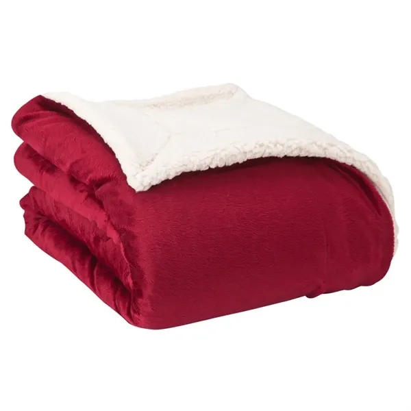 0.19" x 60" x 50" micro mink Sherpa blanket; includes vinyl... from ASI 67866 Logomark/Valumark