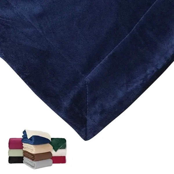 0.19" x 60" x 50" micro mink Sherpa blanket; includes vinyl... from ASI 67866 Logomark/Valumark