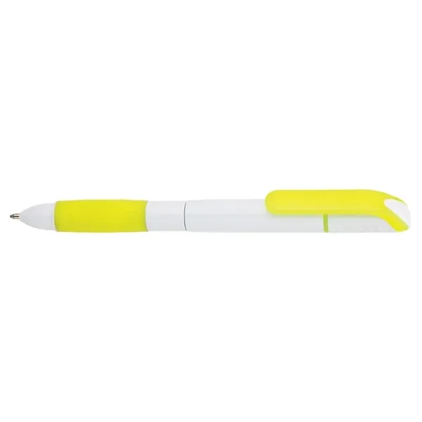 2-in-1 double ended twist-action ballpoint pen and highlight with soft silicone... from ASI 67866 Logomark/Valumark / Valumark™