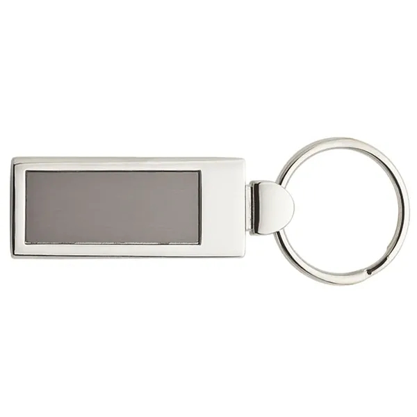 0.25" x 3.12" x 1.12" Doda aluminum tag-shaped keychain with nickel... from ASI 67866 Logomark/Valumark
