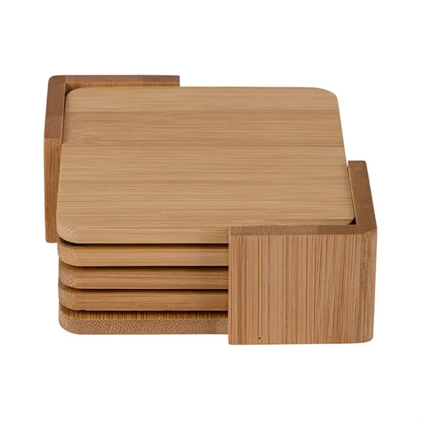 Brandon IV 4-Piece Bamboo Coaster Set... from ASI 67866 Logomark/Valumark