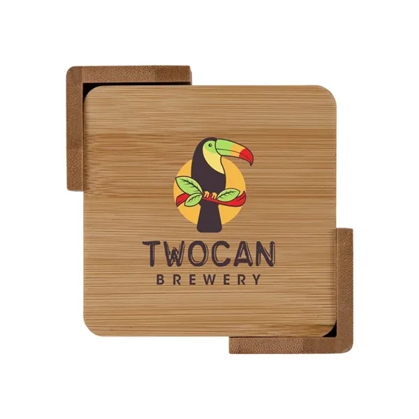 Brandon IV 4-Piece Bamboo Coaster Set... from ASI 67866 Logomark/Valumark
