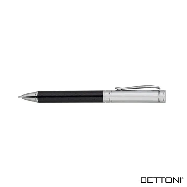 Brass ballpoint pen with twist-action mechanism, silver glass fiber or black... from ASI 67866 Logomark/Valumark