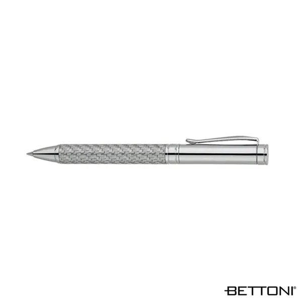 Brass ballpoint pen with twist-action mechanism, silver glass fiber or black... from ASI 67866 Logomark/Valumark
