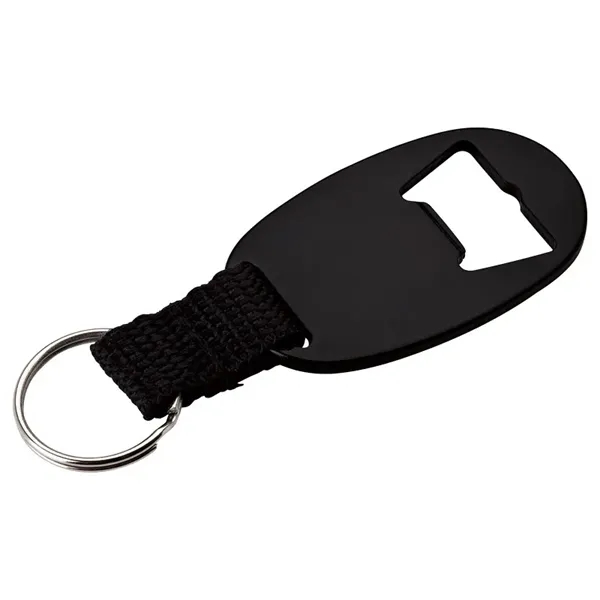 0.25" x 3.75" x 1.38" aluminum bottle opener keyring with web... from ASI 67866 Logomark/Valumark / Valumark™