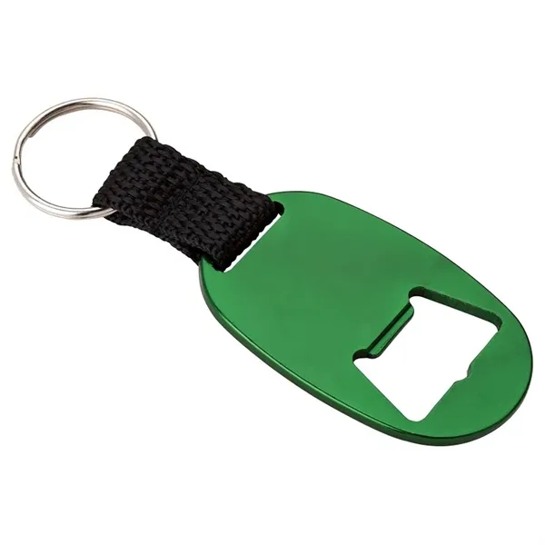 0.25" x 3.75" x 1.38" aluminum bottle opener keyring with web... from ASI 67866 Logomark/Valumark / Valumark™