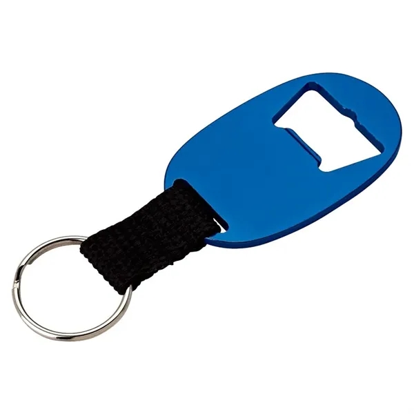 0.25" x 3.75" x 1.38" aluminum bottle opener keyring with web... from ASI 67866 Logomark/Valumark / Valumark™