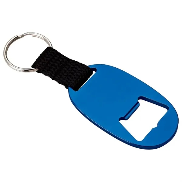 0.25" x 3.75" x 1.38" aluminum bottle opener keyring with web... from ASI 67866 Logomark/Valumark / Valumark™