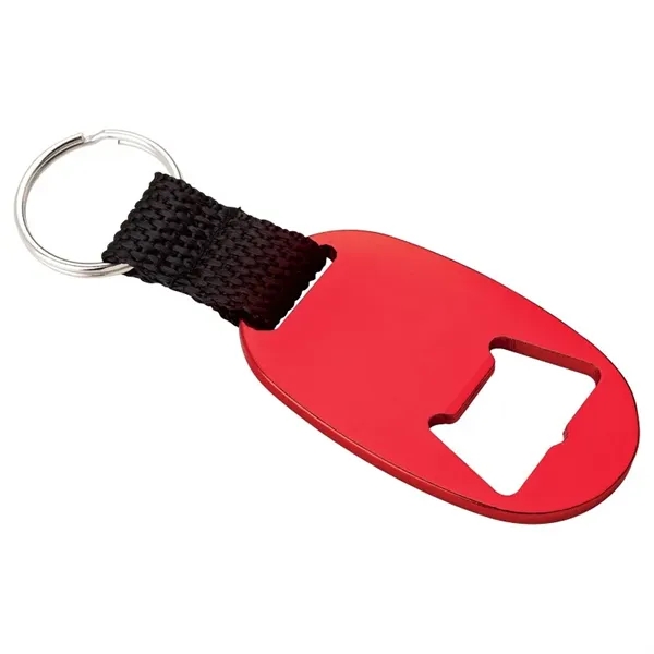 0.25" x 3.75" x 1.38" aluminum bottle opener keyring with web... from ASI 67866 Logomark/Valumark / Valumark™