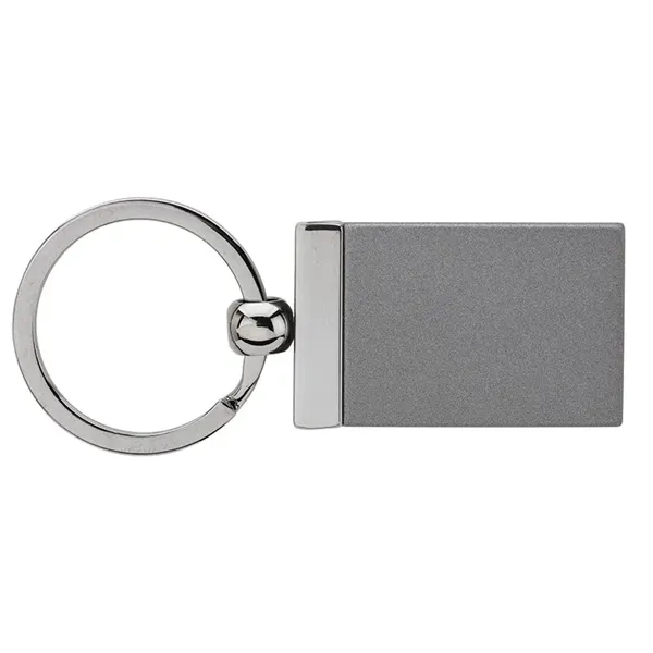 0.38" x 3.25" x 1.38" Gemma rectangular metal keyring with two-tone... from ASI 67866 Logomark/Valumark / Valumark™