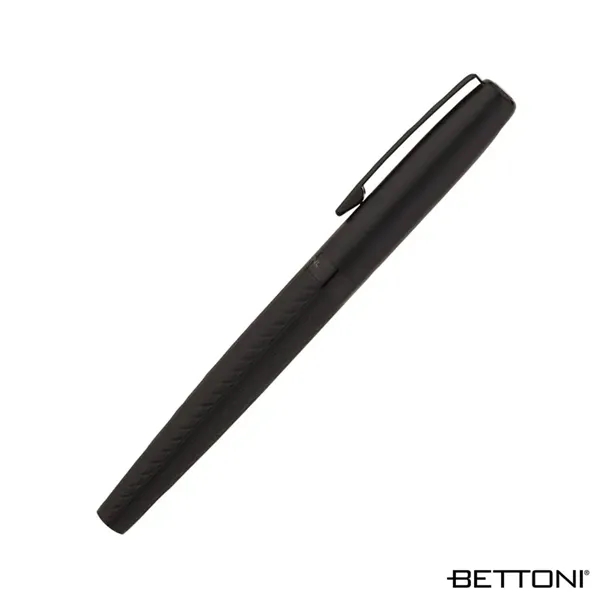 Steel  cap-off rollerball pen with matte black finish, gloss black... from ASI 67866 Logomark/Valumark