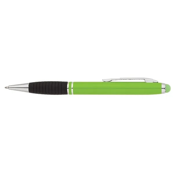 Twist-action ballpoint pen with a capacitive stylus tip, aluminum construction, silicone... from ASI 67866 Logomark/Valumark / Valumark™