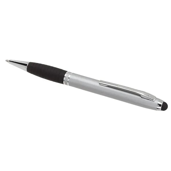 Twist-action ballpoint pen with a capacitive stylus tip, aluminum construction, silicone... from ASI 67866 Logomark/Valumark / Valumark™