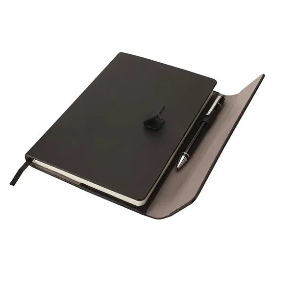 Journal gift set with hard-covered junior size journal and an aluminum... from ASI 67866 Logomark/Valumark