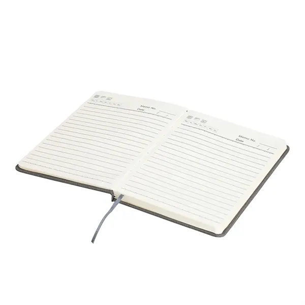 Journal gift set featuring a journal with textured grey cover and... from ASI 67866 Logomark/Valumark