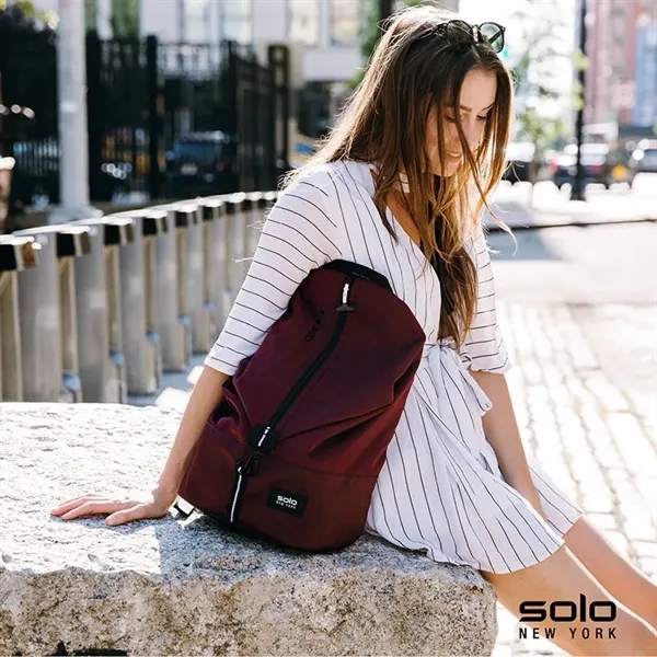 6" x 17" x 10.5" Solo Peak backpack with padded compartment... from ASI 67866 Logomark/Valumark