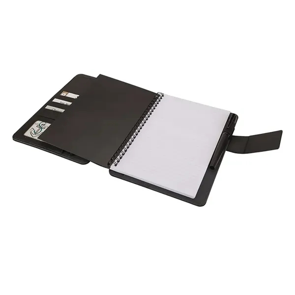 1.06" x 8.75" x 7" leatherette padfolio with spiral bound 50-page... from ASI 67866 Logomark/Valumark