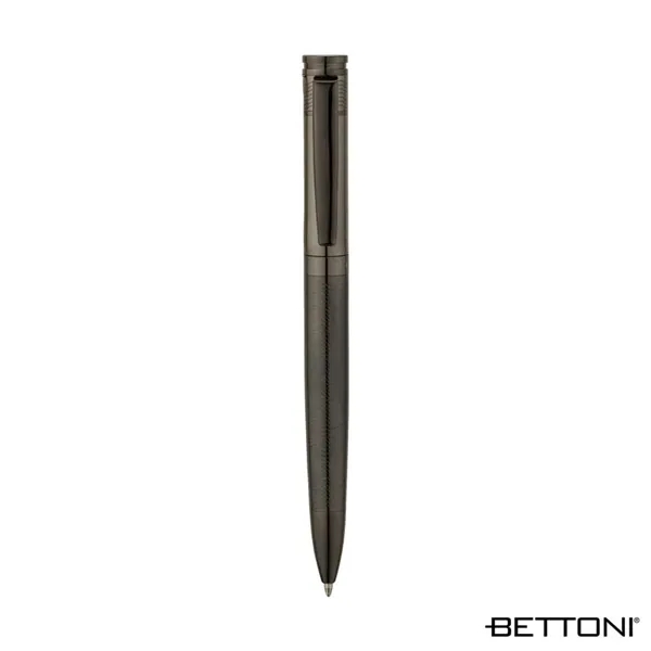 Brass ballpoint pen with twist-action mechanism, gunmetal plating, high-gloss lacquer finish... from ASI 67866 Logomark/Valumark
