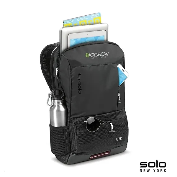 5.62" x 18.19" x 10.75" Solo Draft backpack with pocket for... from ASI 67866 Logomark/Valumark