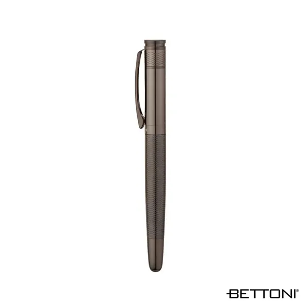 Brass cap-off rollerball pen with gunmetal plating, high-gloss lacquer finish and... from ASI 67866 Logomark/Valumark