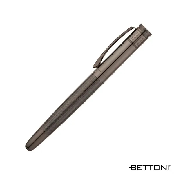 Brass cap-off rollerball pen with gunmetal plating, high-gloss lacquer finish and... from ASI 67866 Logomark/Valumark
