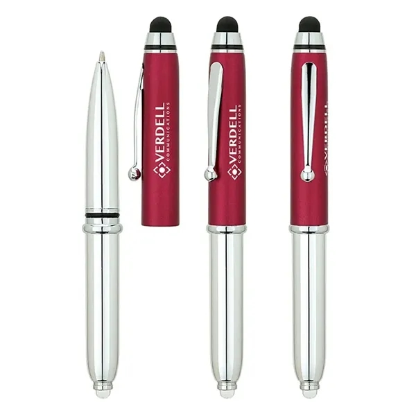 3-in-1 cap-off ballpoint pen with colored cap, chrome barrel and trims,... from ASI 67866 Logomark/Valumark / Valumark™