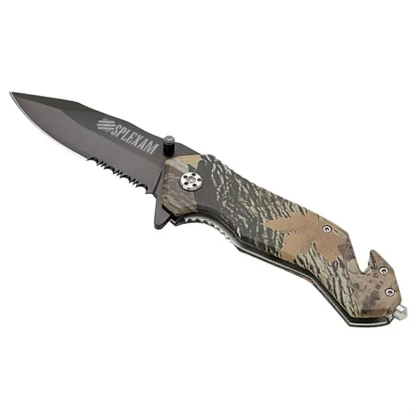 Nutwood Camo Rescue Knife... from ASI 67866 Logomark/Valumark