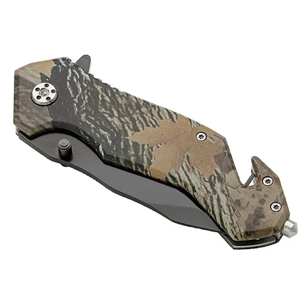 Nutwood Camo Rescue Knife... from ASI 67866 Logomark/Valumark