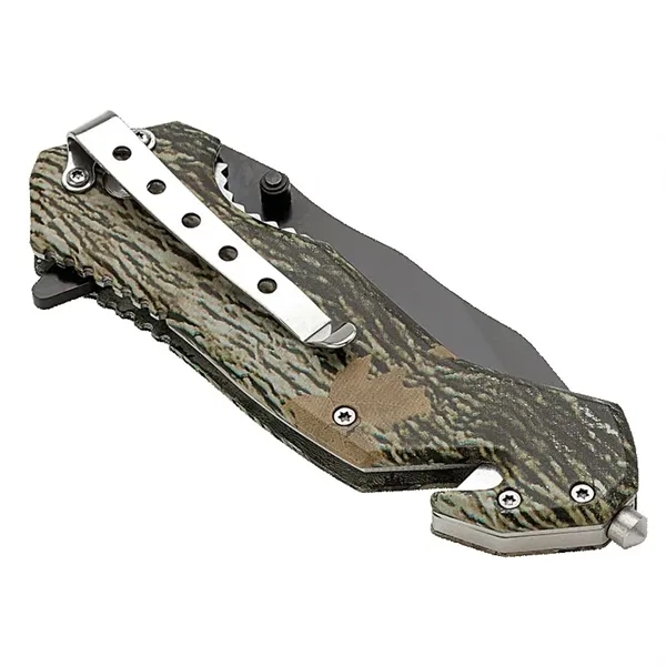 Nutwood Camo Rescue Knife... from ASI 67866 Logomark/Valumark