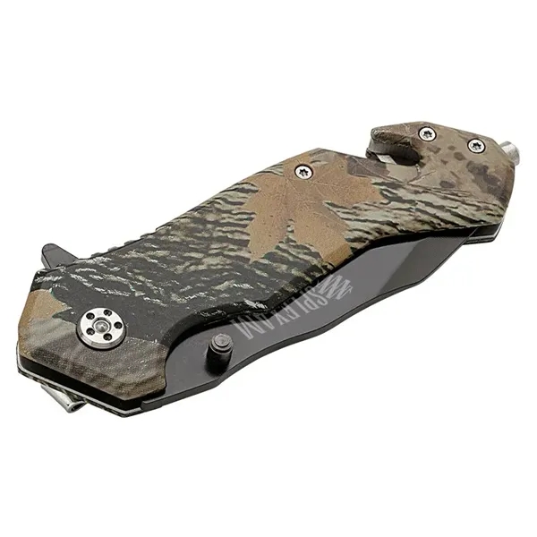 Nutwood Camo Rescue Knife... from ASI 67866 Logomark/Valumark